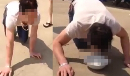 Clip nam thanh niên bò bằng 4 chi vì lời thách đố 2 triệu gây phẫn nộ