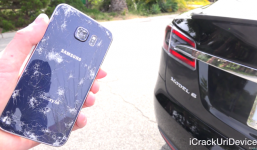 'Tra tấn' Galaxy S6 dưới bánh xe Tesla Model S