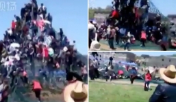 Video: Khoảnh khắc sập lưới leo trèo khiến hàng chục người thương vong