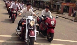 Dàn siêu xe và mô tô khủng rước dâu hoành tráng ở Hà Tĩnh