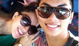 Khánh Thi ôm chặt 'chồng' kém 12 tuổi Phan Hiển