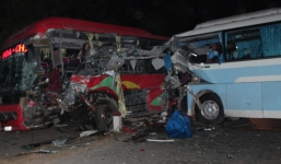 Video: Xe khách gây tai nạn ở Quảng Ngãi, 7 người bị thương