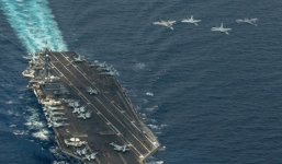 Video: Xem tàu sân bay Mỹ tập trận trên Biển Đông