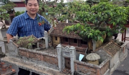 “Thu nhỏ” cả mái nhà quê trong chậu bonsai gây sốt