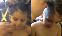 Clip: Mẹ cạo trọc đầu con gái rồi tung lên mạng