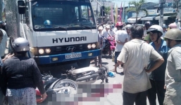 Xe tải đâm liên hoàn 4 xe máy, 1 người chết, 3 người bị thương