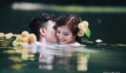 Bộ ảnh cưới dưới nước đẹp 'mê hồn' của cặp đôi Hà thành