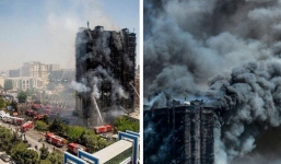 Video: Chung cư bốc cháy ngùn ngụt, 77 người thương vong