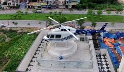 Cận cảnh trực thăng trên nóc biệt thự đại gia Hải Dương