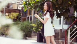 Á hậu Huyền My gợi cảm xuống phố với phong cách thời trang trẻ trung