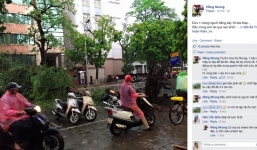 Clip cảm động cứu người bị cây đổ trong cơn mưa dông Hà Nội