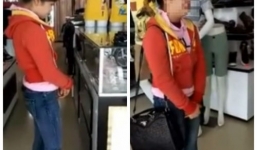 Video: Gái xinh khóc lóc vì bị bắt quả tang ăn trộm