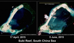 Biển Đông: Trung Quốc bồi đắp đá Subi được 74\%