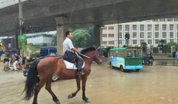 Chán cảnh tắc đường, người đàn ông cưỡi ngựa đi làm