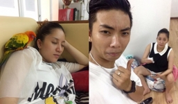 Bà bầu Khánh Thi lộ rõ mệt mỏi trước sinh