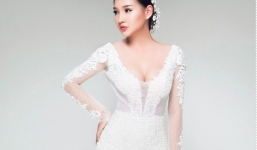 Vợ Duy Nhân đẹp lung linh trong bộ sưu tập váy cưới