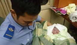 Cảm động hình ảnh người mẹ sinh con trên chuyến tàu Bắc – Nam