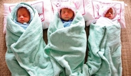 Ca sinh ba bé gái cùng trứng hiếm gặp ở Nghệ An