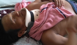 Vợ đánh chồng, dìm nước rồi trói vào gốc cây