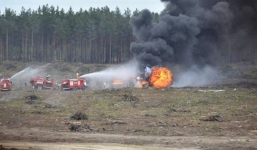 Trực thăng quân sự Nga rơi khi đang trình diễn