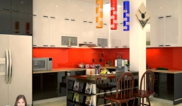 Tủ bếp kịch trần tận dụng tối đa không gian trữ đồ