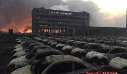 Vụ nổ ở Trung Quốc khiến hàng trăm xe ô tô cháy rụi