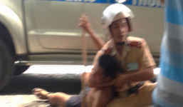 CSGT quật ngã nhóm người truy đánh tài xế xe tải