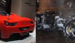 Con trai đốt siêu xe 5 tỷ để đòi bố mua xe mới