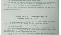 Phó Hiệu trưởng nói gì về bản lưu ý học sinh khi lên facebook?