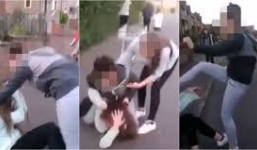 Xôn xao clip cô gái trẻ hành hung bạn gái giữa đường