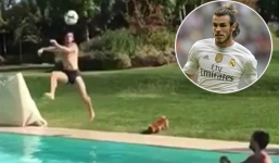 Video: Gareth Bale thể hiện cú volley cực chất ở bể bơi