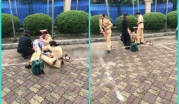 Cô gái ngất xỉu sau lễ diễu binh gây xúc động mạnh