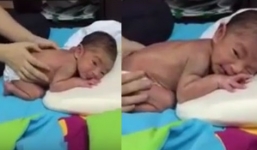 Clip con trai Khánh Thi - Phan Hiển thích thú khi được mát xa