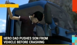 Xúc động cha đẩy con ra khỏi xe trước khi lao xuống vực thẳm