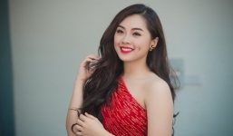 Khánh Tiên giảm cân, khoe vai trần gợi cảm tại sự kiện