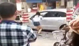 Ái nữ đại gia đập phá xe Audi tiền tỷ vì giận bạn trai