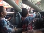 Xôn xao đoạn video bé trai 4 tuổi lái xe ô tô ở Trung Quốc