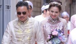 Victor Vũ hôn say đắm Đinh Ngọc Diệp trong đám hỏi