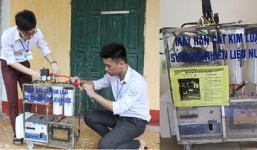 Học sinh cấp 3 chế tạo máy cắt kim loại bằng nước