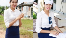 Á hậu Lệ Hằng trao bò cho người nghèo tại Long An