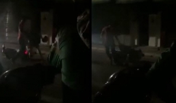 Phản cảm thanh niên đánh bạn gái giữa đường đêm 20/10