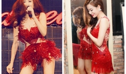 Hoàng Thùy Linh diện trang phục nóng bỏng đi sự kiện