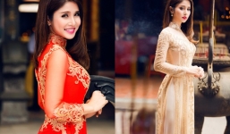 Vợ Phan Thanh Bình dịu dàng với áo dài ngày thu