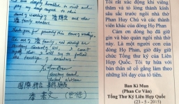 Bút tích của ông Ban Ki-Moon nhận là con cháu dòng họ Phan?