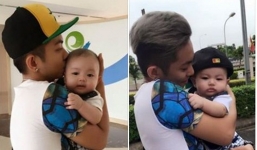 Facebook sao Việt:  Phan Hiển ôm Kubi tạo dáng chụp ảnh