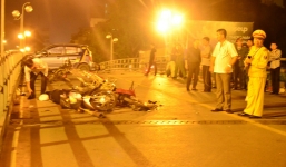 Diễn biến mới nhất vụ taxi đâm hàng loạt xe máy ở cầu vượt Thái Hà