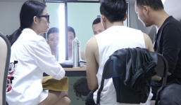 Trấn Thành - Mai Hồ thân thiết trong phòng hóa trang