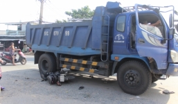 Hiện trường vụ tai nạn 2 thanh niên bị cuốn vào gầm xe ben