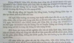 An Giang: Cấm giáo viên thích, bình luận một số vấn đề trên Facebook