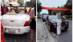 Dàn siêu xe đón dâu cực khủng tại Nam Định